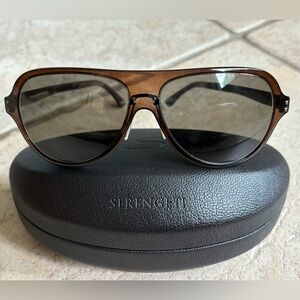 Serengeti Alice Womens Brown Aviator Sunglasses